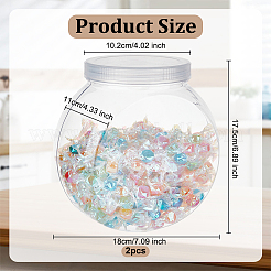 キャンドル用のペット用収納容器  キャンディー  ねじ蓋付き  フラットラウンド  透明  11x18x17.5cm  内径：10.2のCM&nbsp;CON-WH0105-25