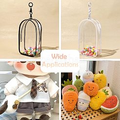 2個 2色 PVC透明化粧品収納バッグ  合金製のジッパーと留め具付き  アーチ形状  ミックスカラー  18.7x11x6.4cm  1pc /カラー&nbsp;ABAG-CJ0001-08