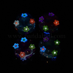 Luminous Resin Flower Polymer Clay Rhinestone Beads&nbsp;CLAY-A004-03