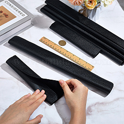 PUレザー冷蔵庫ハンドル保護カバー  ブラック  201~369x45.5~49x11mm  3のペア/セット&nbsp;DIY-CL0002-40B
