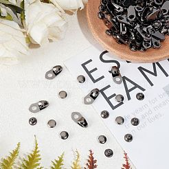 登山やアウトドアシューズのための合金製ブーツレースフック  リベットで  ガンメタ色  19x9x7mm  穴：4.5mm  50セット /箱&nbsp;PALLOY-PH0001-49B