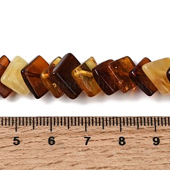 天然琥珀ビーズ連売り  菱形  11~17x8~16x2~4mm  穴：0.9mm  約60~61個/連  15.35''（39センチメートル）&nbsp;G-K376-C04-01