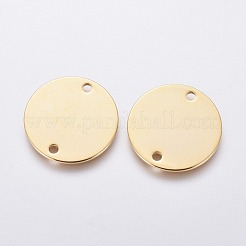 201 ステンレススチールリンクコネクター  フラットラウンド  ゴールドカラー  20x1mm  穴：1.8mm&nbsp;X-STAS-L234-029A-G