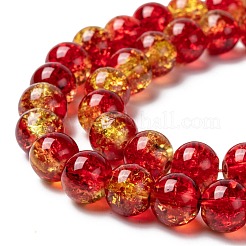Spray Painted Crackle Glass Beads Strands&nbsp;CCG-Q002-8mm-10