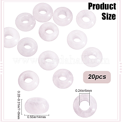 20Pcs Natural Rose Quartz European Beads&nbsp;G-SP0001-01B-04