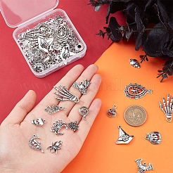 64Pcs 16 Style Tibetan Style Alloy Pendants&nbsp;FIND-SC0002-67