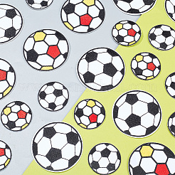 24個 4スタイル サッカーコンピューター刺繍布縫い付けパッチ  マスクと衣装のアクセサリー  ミックスカラー  45~71x1mm  6個/スタイル&nbsp;PATC-GO0001-01