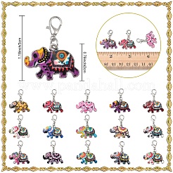 30Pcs 15 Colors Alloy Enamel Pendant Decorations&nbsp;HJEW-YW00518