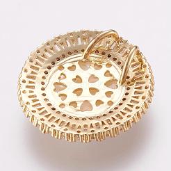 Brass Micro Pave Cubic Zirconia Pendants&nbsp;ZIRC-G105-05G