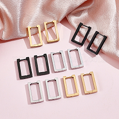 12Pcs 3 Colors 316 Stainless Steel Hoop Earrings&nbsp;EJEW-UN0003-23A