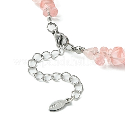 Natural Mixed Gemstone Chips Beaded with Stainless steel Necklace&nbsp;NJEW-JN04422