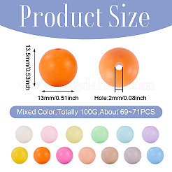 71Pcs Frosted Opaque Acrylic Beads&nbsp;OACR-TA0004-18
