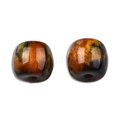 樹脂ビーズ  天然石風  バレル  ゴールデンロッド  8x7mm  穴：1.6mm&nbsp;RESI-N034-10-M02