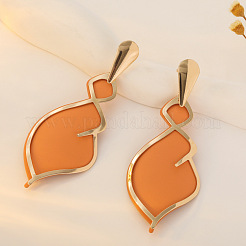 Teardrop Spray Painted Alloy Dangle Stud Earrings&nbsp;FS-WG503B0-01