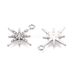 ラックメッキ合金ペンダント  ラインストーン付き  スター  プラチナ  20.5x18x2mm  穴：1.6mm&nbsp;FIND-N005-33P
