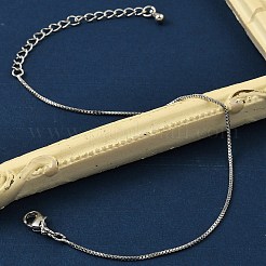 女性用ラックメッキ真鍮ベネチアンチェーンブレスレット  カドミウムフリー＆鉛フリー  901ステンレススチール留め具  長持ちメッキ  プラチナ  6-3/4インチ（17cm）&nbsp;BJEW-G735-02P