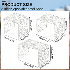 3Pcs 3 Sizes Water Ripple Acrylic Jewelry Display Risers&nbsp;ODIS-WH0061-04