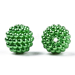 パール調アクリルビーズ  ベリービーズ  組み合わせビーズ  ラウンド  ライムグリーン  12mm  穴：1.5mm  約740個/500g&nbsp;OACR-ZX005-12mm-03