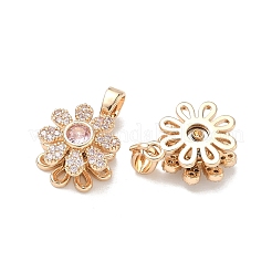 Brass Micro Pave Cubic Zirconia Rotatable Pendants&nbsp;KK-A287-01G