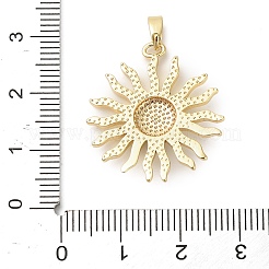 真鍮チャーム  太陽  プラチナ·ゴールデン  25.5x23.5x3.5mm  穴：5x2.5mm&nbsp;X-KK-P329-01A