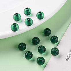 透明なアクリルビーズ  ラウンド  グリーン  8x7mm  穴：2mm  約1745個/500g&nbsp;MACR-S370-A8mm-735