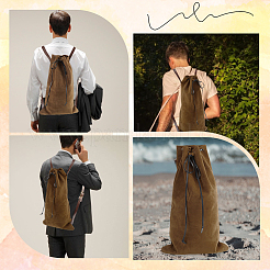 Flocking Fibre Drawstring Backpacks with PU Leather Straps and Alloy Clasps&nbsp;ABAG-WH20019-02A