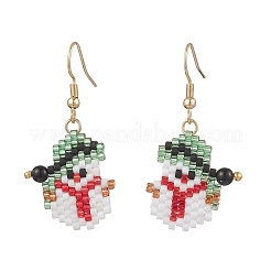 304 Stainless Steel Glass Christmas Theme Dangle Earrings&nbsp;EJEW-MZ00527-03