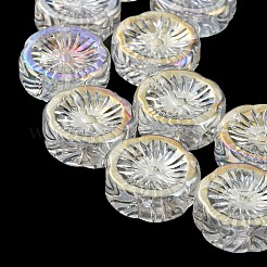 Ab カラーメッキ電気メッキガラス透明ビーズ連売り  花  クリアAB  14x14.5x5.5mm  穴：1.2mm  約45個/連  25.83インチ（65.6cm）&nbsp;X-EGLA-G037-10A-AB02