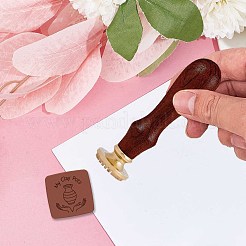 真鍮粘土印鑑セット  1個の金色のシーリングスタンプ、真鍮ヘッド  木製ハンドル1個付き。  陶器やその他の柔らかい素材にユニークな刻印を施す  ボトル  75mm  ヘッド: 厚さ12mm  スタンプ：25.4mm&nbsp;DIY-WH0577-001