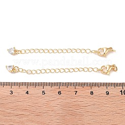 Brass with Cubic Zirconia Chain Extender&nbsp;KK-B102-44G