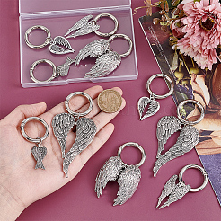 10Pcs 5 Styles Wing Tibetan Style Alloy Shoe Charms&nbsp;HJEW-PH02190