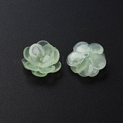 プラスチックビーズ  花  アクアマリン  13x13x5.5~6.5mm  穴：1~1.4mm&nbsp;KY-N015-70-04
