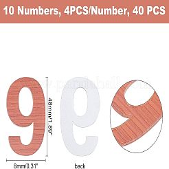 40Pcs 10 Number Acrylic Wall Stickers&nbsp;DIY-FH0002-54