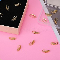 10 Pairs Brass Micro Pave Clear Cubic Zirconia Earring Hooks&nbsp;ZIRC-SZ0005-12