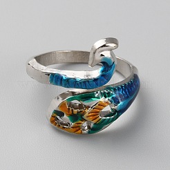 スチールヤーンガイドホルダー  編み指ぬき  ピーコック  ステンレス鋼色  2.5~18.5mm&nbsp;FIND-WH0139-10P-01