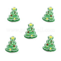 食品グレードの環境に優しいシリコーン焦点ビーズ  クリスマスツリー模様  30x22.5x9.5mm  穴：2mm&nbsp;SIL-WH0012-015A