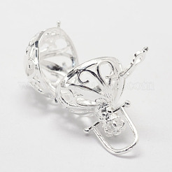 Eco-Friendly Vintage Brass Cage Pendants&nbsp;KK-L143-17S-RS