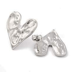 Non-Tarnish Heart 304 Stainless Steel Stud Earrings&nbsp;EJEW-H013-34P