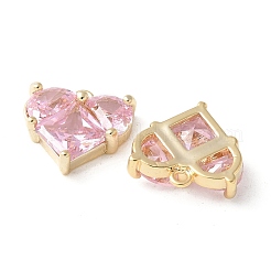 Brass Micro Pave Clear Cubic Zirconia Pendants&nbsp;KK-Q031-42G-02