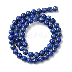 天然石ラピスラズリビーズ連売り  ラウンド  6~6.5mm  穴：0.7mm  約60個/連  15.16''（38.5センチメートル）&nbsp;G-K366-G03-6mm