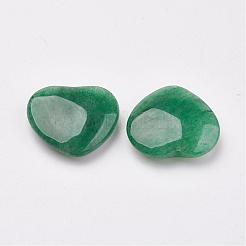天然石グリーンアベンチュリンビーズ  ハート  片穴  19x19x6mm  穴：1mm&nbsp;G-G670-04
