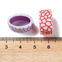 不透明なアクリル大きな穴ビーズ  クラフトスタイル  楕円形、カーボンファイバー  ミックスカラー  18.5x11.5x11mm  穴：14.5x7.5mm  約500個/500g&nbsp;SACR-P031-24A