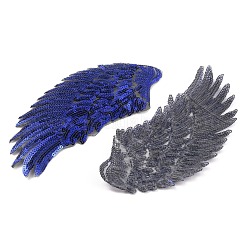 Computerized Embroidery Cloth Iron On Sequins Patches&nbsp;PATC-WH0001-30C