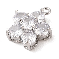 Brass Inlay Clear Glass Pendants&nbsp;KK-S388-18P