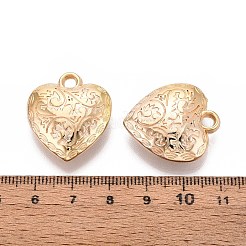 CCBプラスチックペンダント  花とハート  ライトゴールド  26x23x8~8.5mm  穴：3.5mm&nbsp;CCB-T012-03KCG