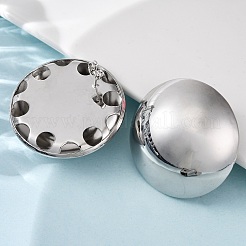Brass Half Round Stud Earrings&nbsp;EJEW-Z125-01P