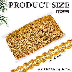 Metallic Braided Lace Trim&nbsp;OCOR-WH0101-162B
