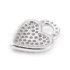 Brass Micro Pave Clear Cubic Zirconia Pendants&nbsp;ZIRC-L097-018P