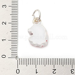 クリスマステーマの合金エナメルペンダント  丸カン付き  雪だるま  17x12x6mm  穴：5mm&nbsp;LS-FIND-I063-01C