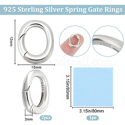 2Pcs Sterling Silver Spring Gate Rings&nbsp;STER-BBC0007-77